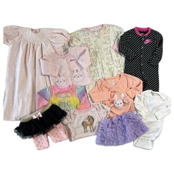 Baby Clothing 3-6 Month Girls Bundle 10 Items BodySuit Skirt Onesie Long-Sleeve - Picture 1 of 6